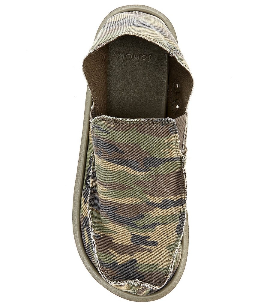 Sanuk Men's Vagabond Camo Print Canvas Slip-Ons
