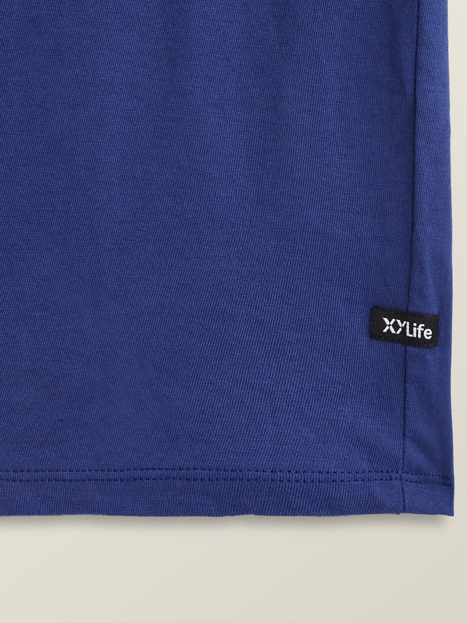 XY Life Boys Blue Cotton Relaxed Fit T-Shirt