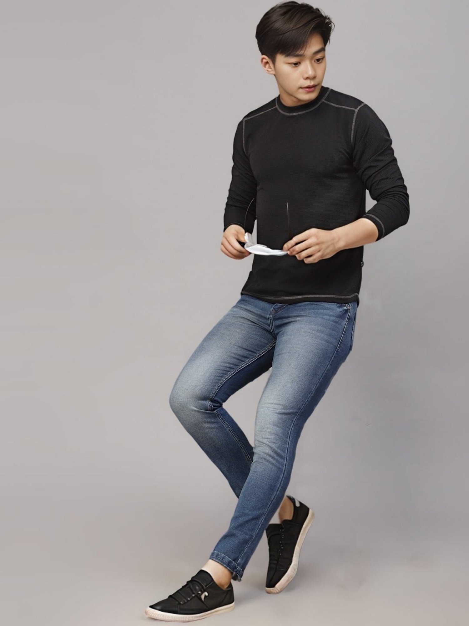 Rigo Jed Black Slim Fit T-Shirt