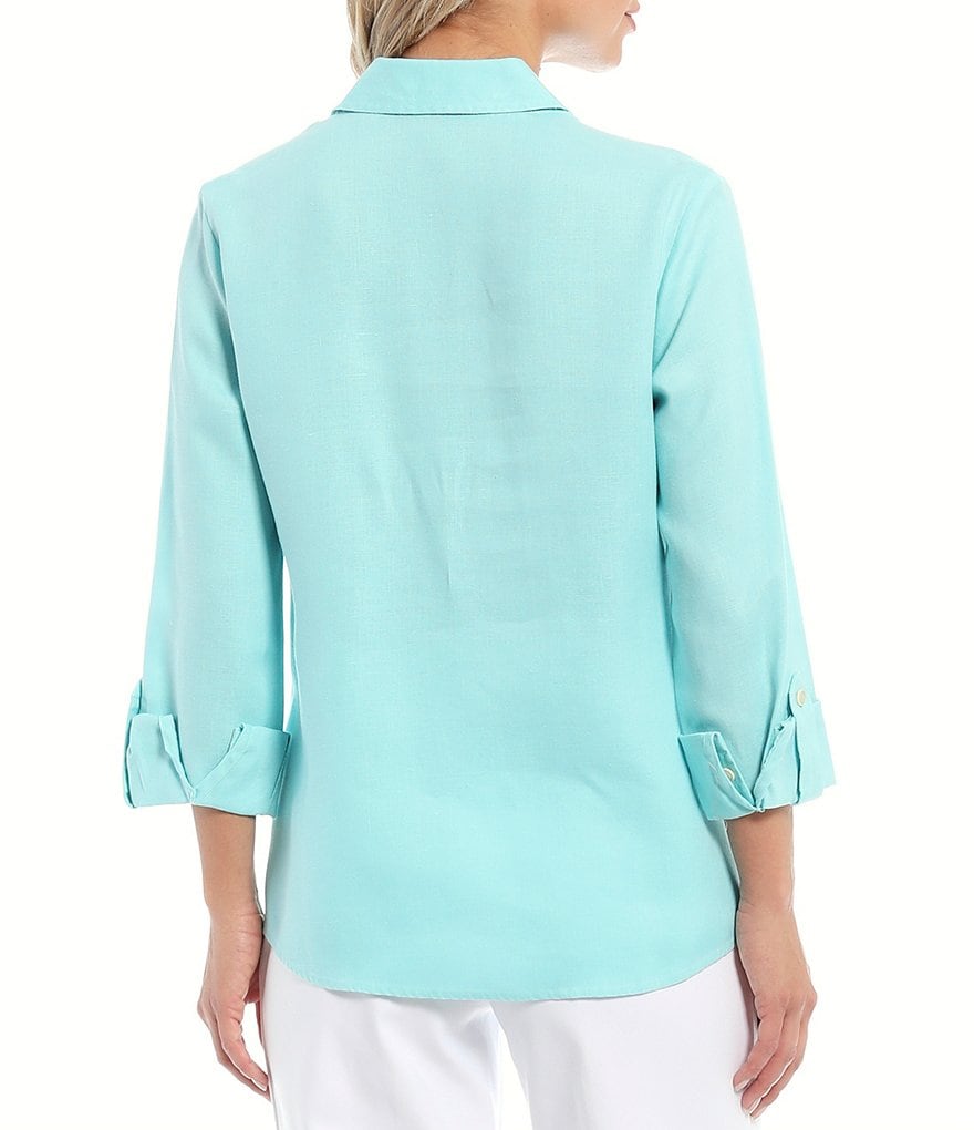 Investments Petites Hannah Gold Label Non-Iron Hemp Relaxed Shirt