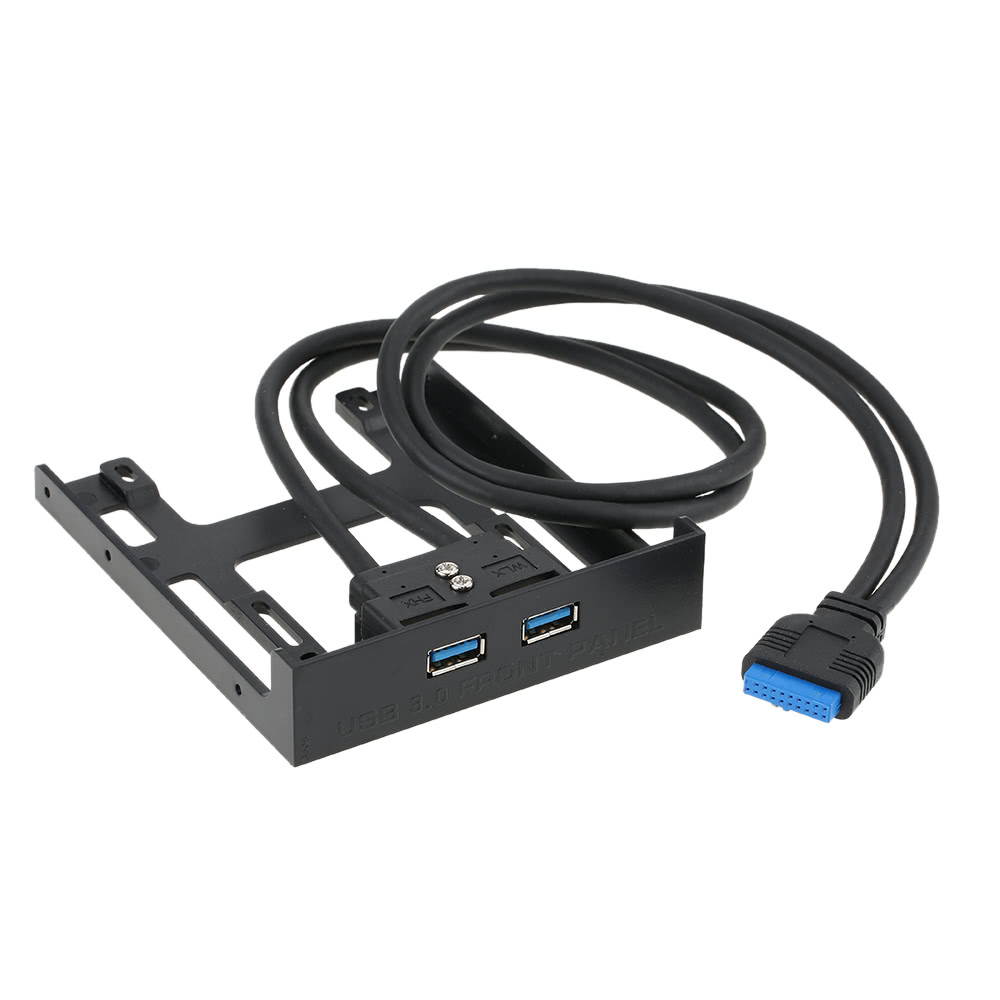 USB 3.0 Front Panel Hub 2 Port Expansion Bay 20 Pin to USB3.0 60cm Bracket Adapter Cable for PC Desktop 2.5" Floppy Bay