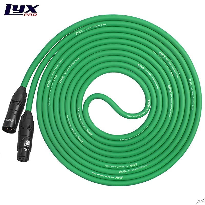 15 Feet XLR Microphone Cable Balanced Male to Female 3 Pin Mic Cord for Powered Speakers Audio Interface Professional Pro Audio Performance and Recording Devices Green