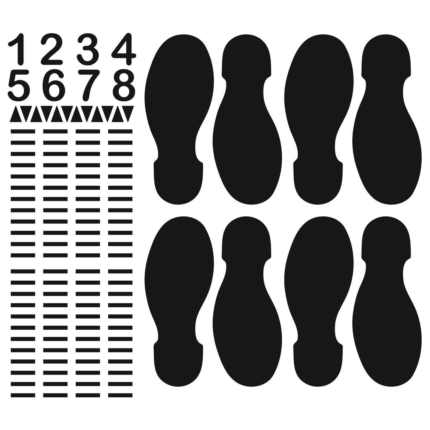 LiteMark Blue Removable Dance Floor Diagram Decal - 8 Step Kit