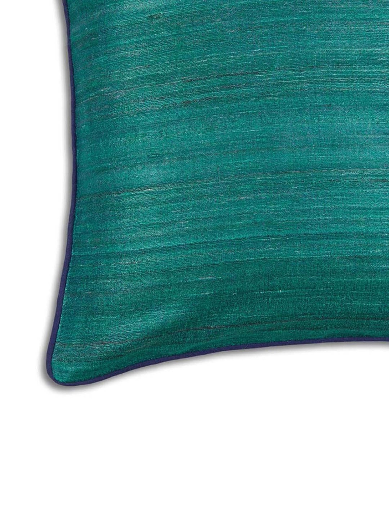 Fabindia Deeva -Tasar Green Silk Cushion Cover