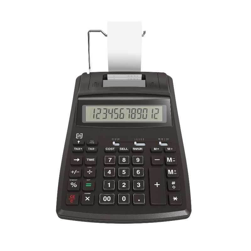TRU RED TR44780 12-Digit Desktop Printing Calculator, Black 