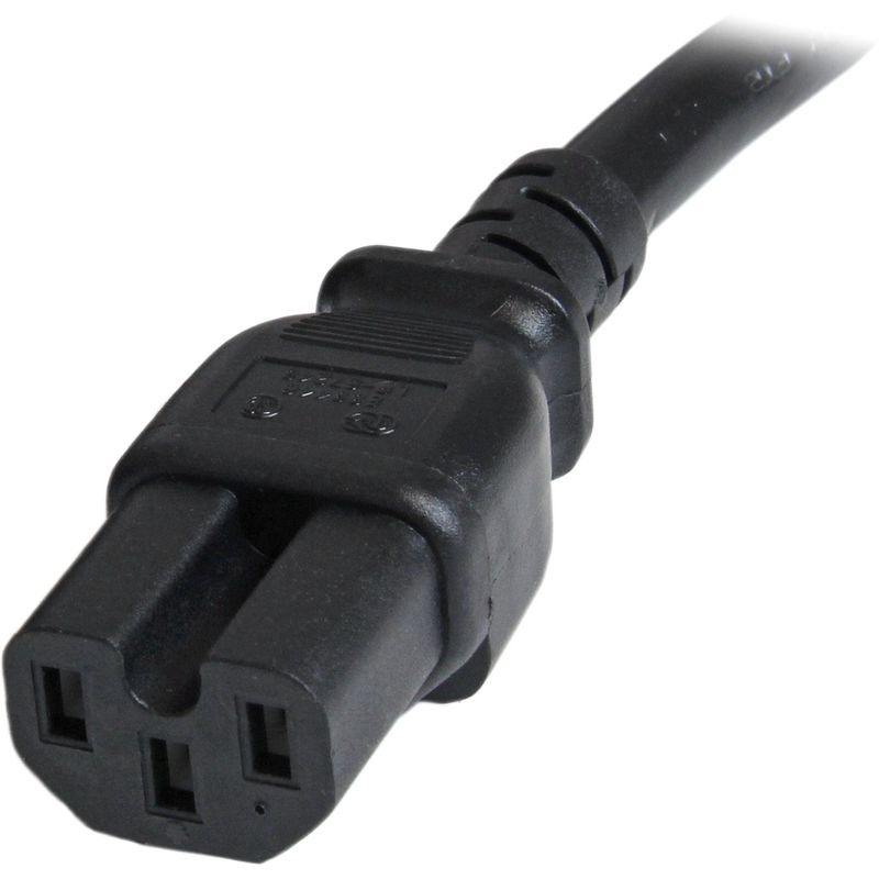 StarTech.com 6 ft 14 AWG Computer Power Cord - IEC C14 to IEC C15 - 6ft - IEC 60320 C14 - IEC 60320 C15 250V AC - 15A - Black