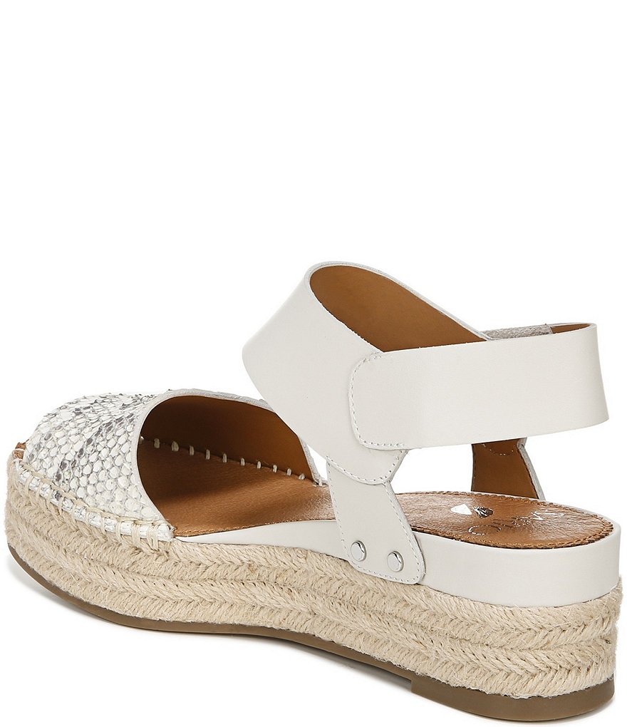Sarto By Franco Sarto Oak Snake Embossed Leather Espadrille Sandals