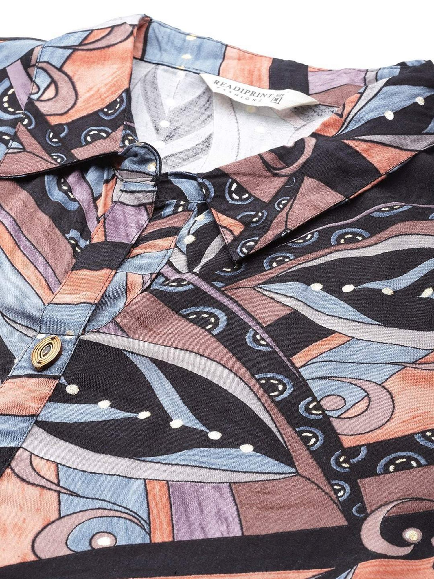 READIPRINT FASHIONS Black Printed Top Pant Set