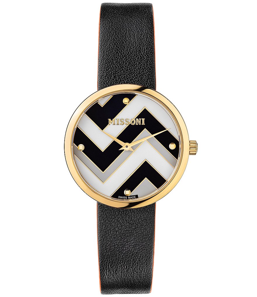 Missoni M1 Joyful Black Leather Watch