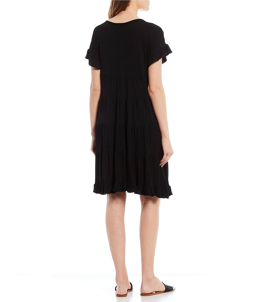 Angie Short Sleeve Tiered Babydoll Dress