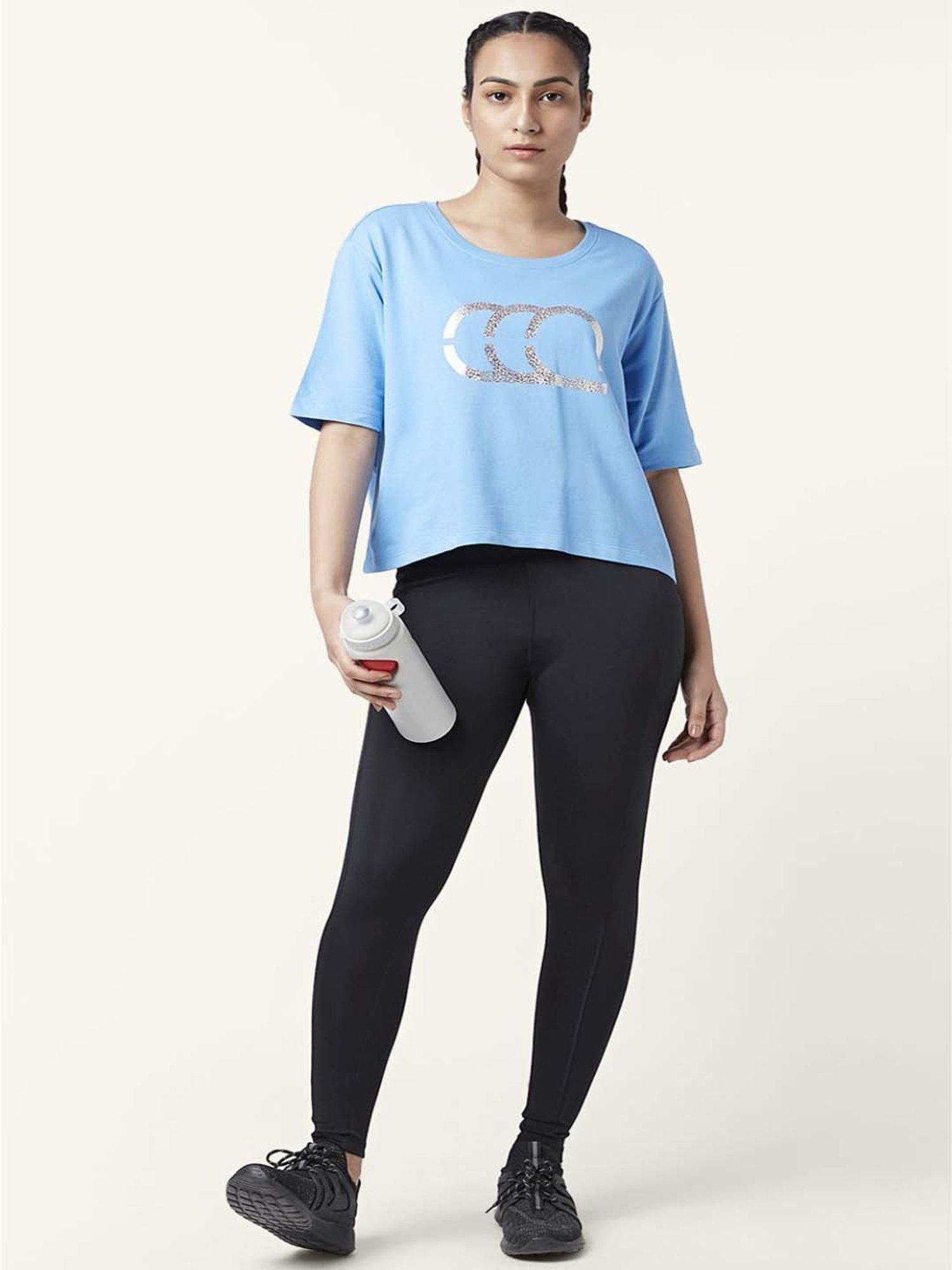 Ajile by Pantaloons Blue Cotton Graphic Print T-Shirt