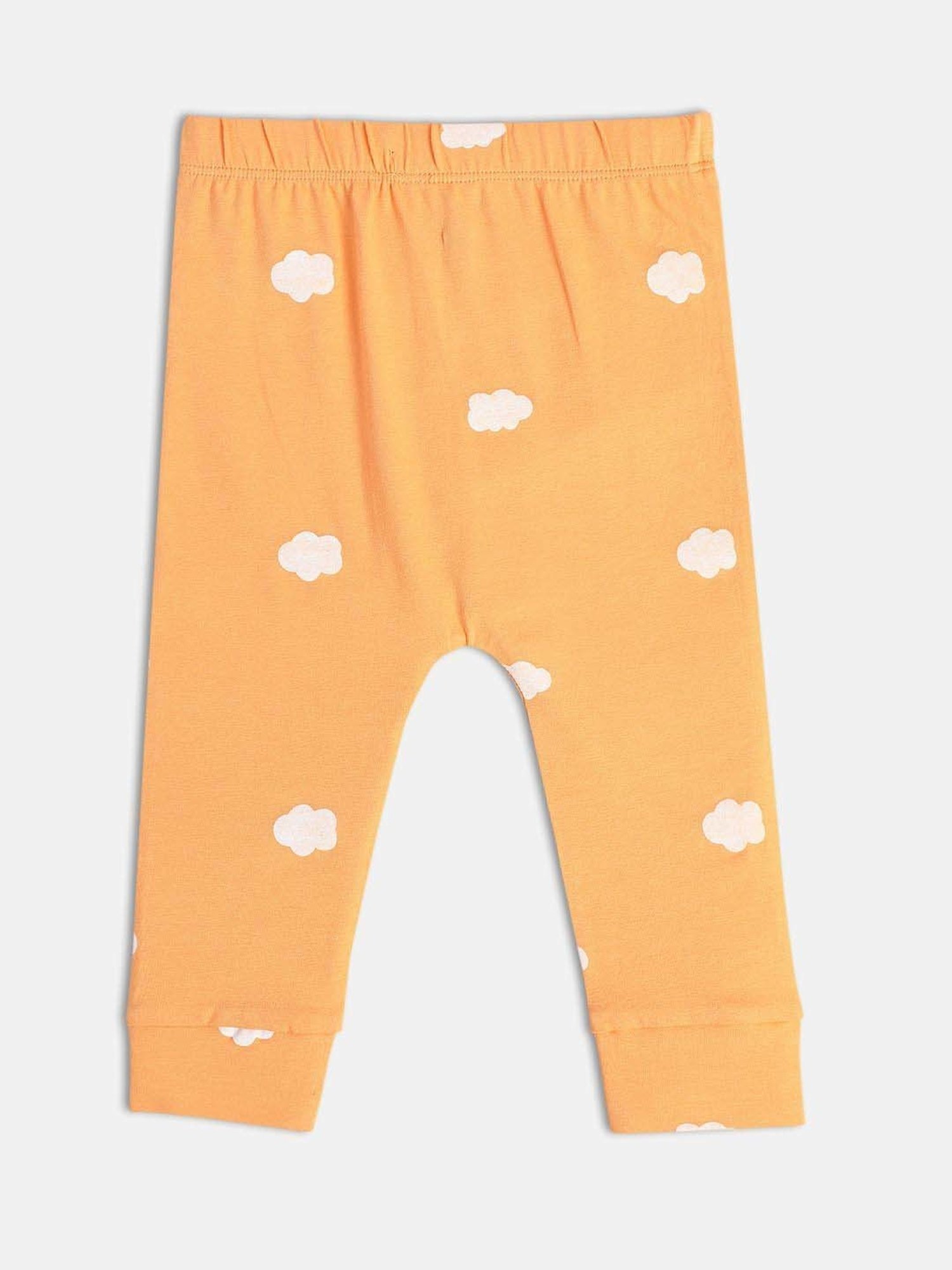 MINIKLUB Girls Orange & Blue Printed Full Sleeves Legging