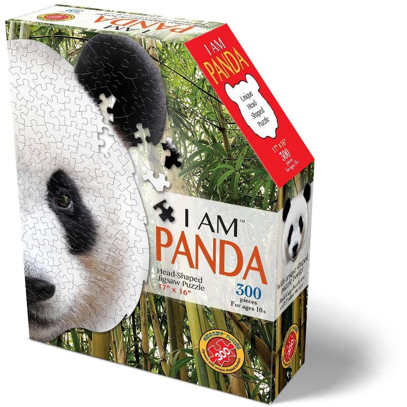 Madd Capp Games I AM Panda 300 Piece Animal Head-Shaped Jigsaw Puzzle