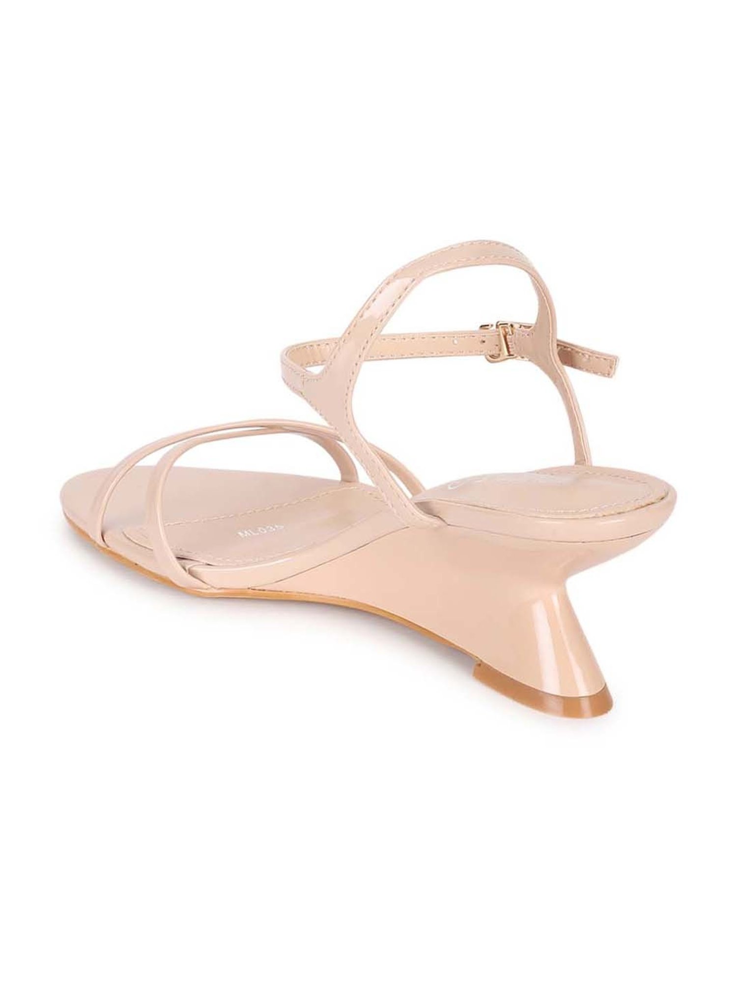 Truffle Collection Women's Beige Ankle Strap Wedges