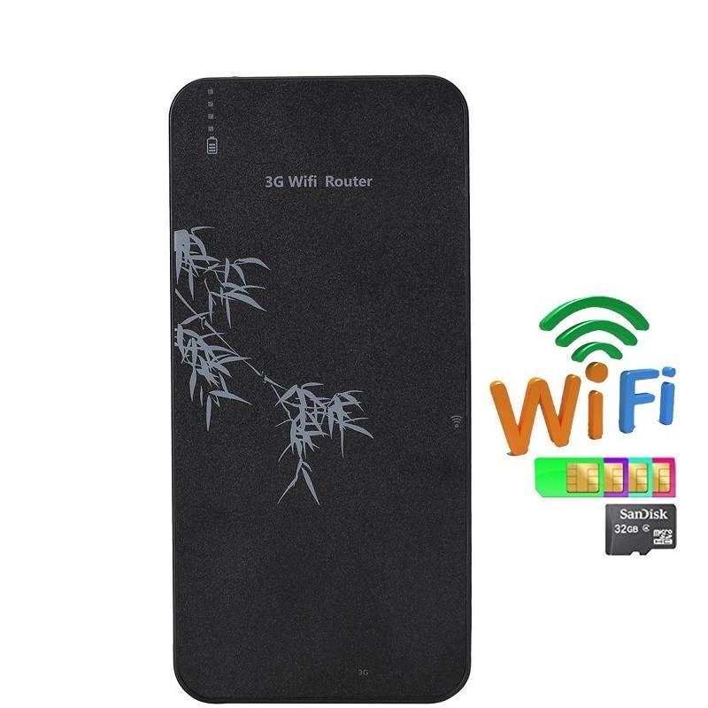 KuWfi V9 Pocket smart Mobile Power Bank 3G Wireless WIFI Router With SIM Card Slot &RJ45