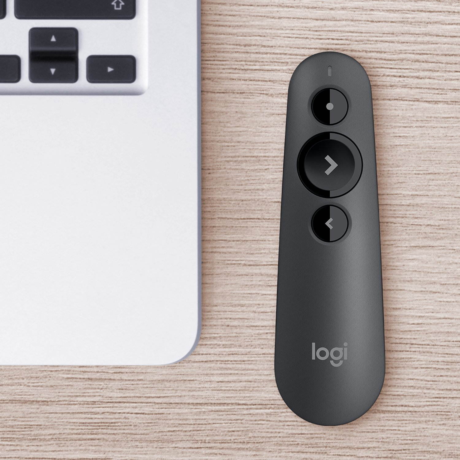 Logitech R500 Laser Presentation Remote with Dual Connectivity Bluetooth or USB for PowerPoint, Keynote, Google Slides, Prezi - Black