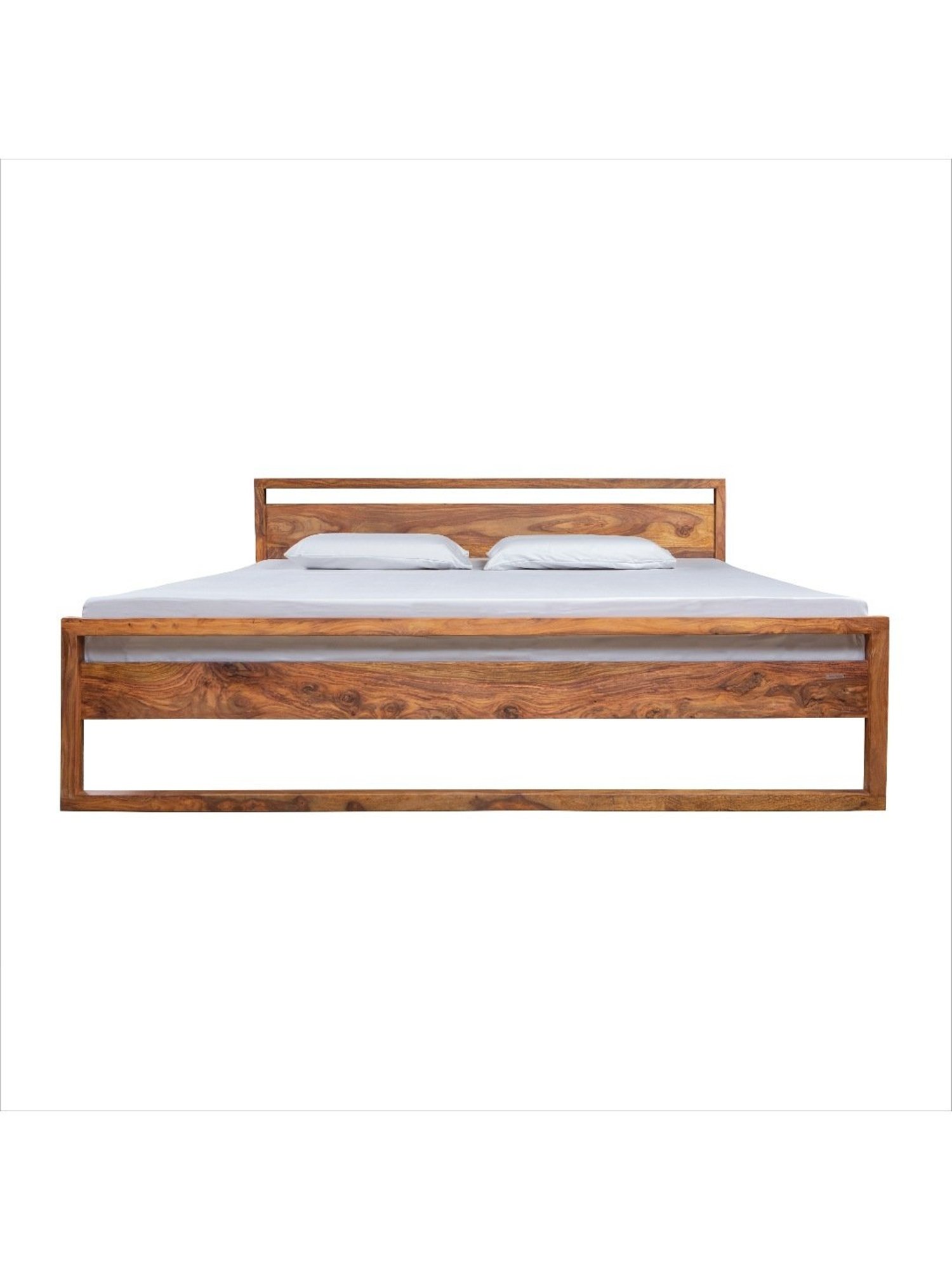 Duroflex Synergy Brown Sheesham Wood King Bed in Stone Finish