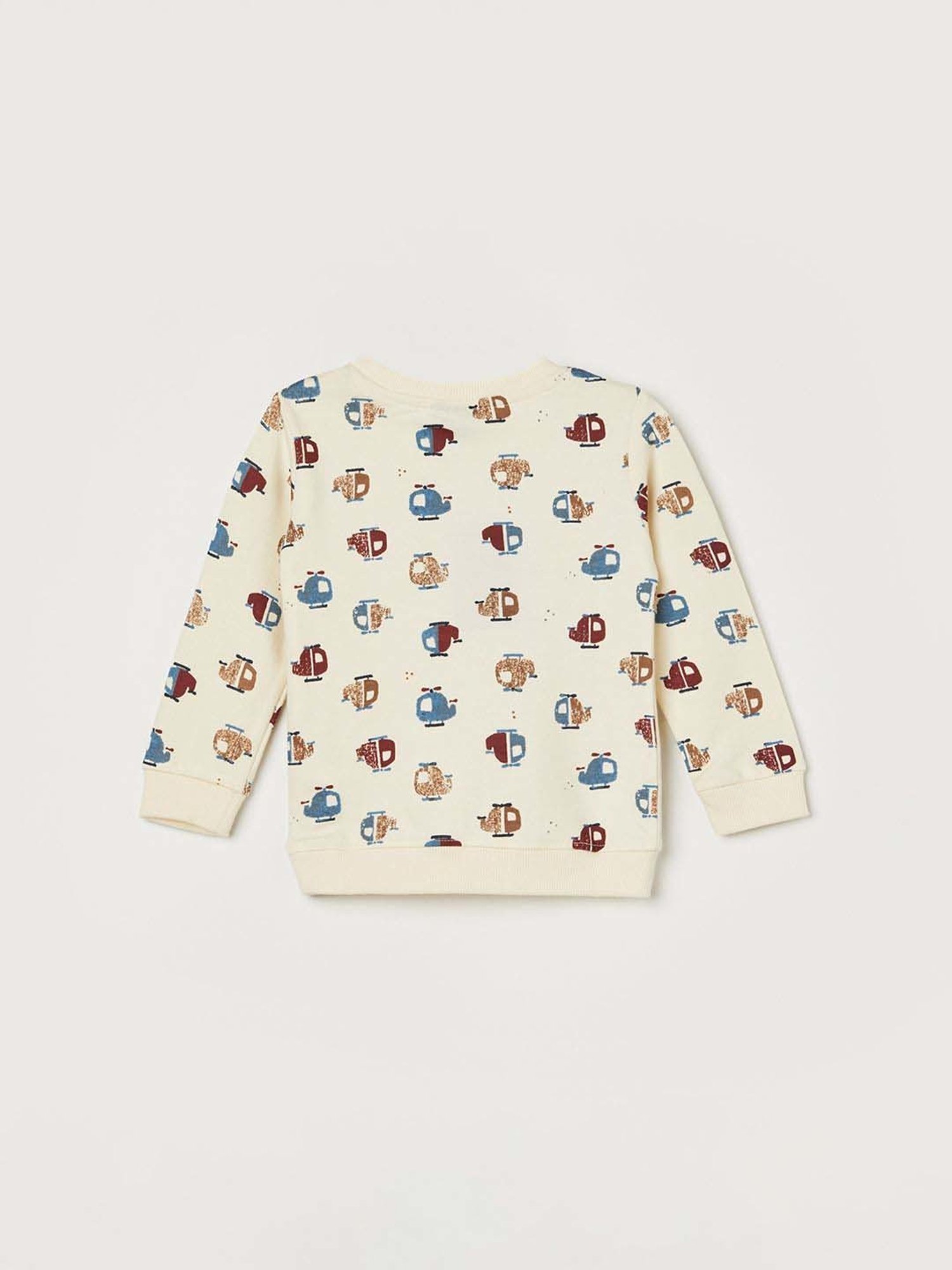 Juniors by Lifestyle Boys Off White Cotton Printed Full Sleeves Sweatshirt