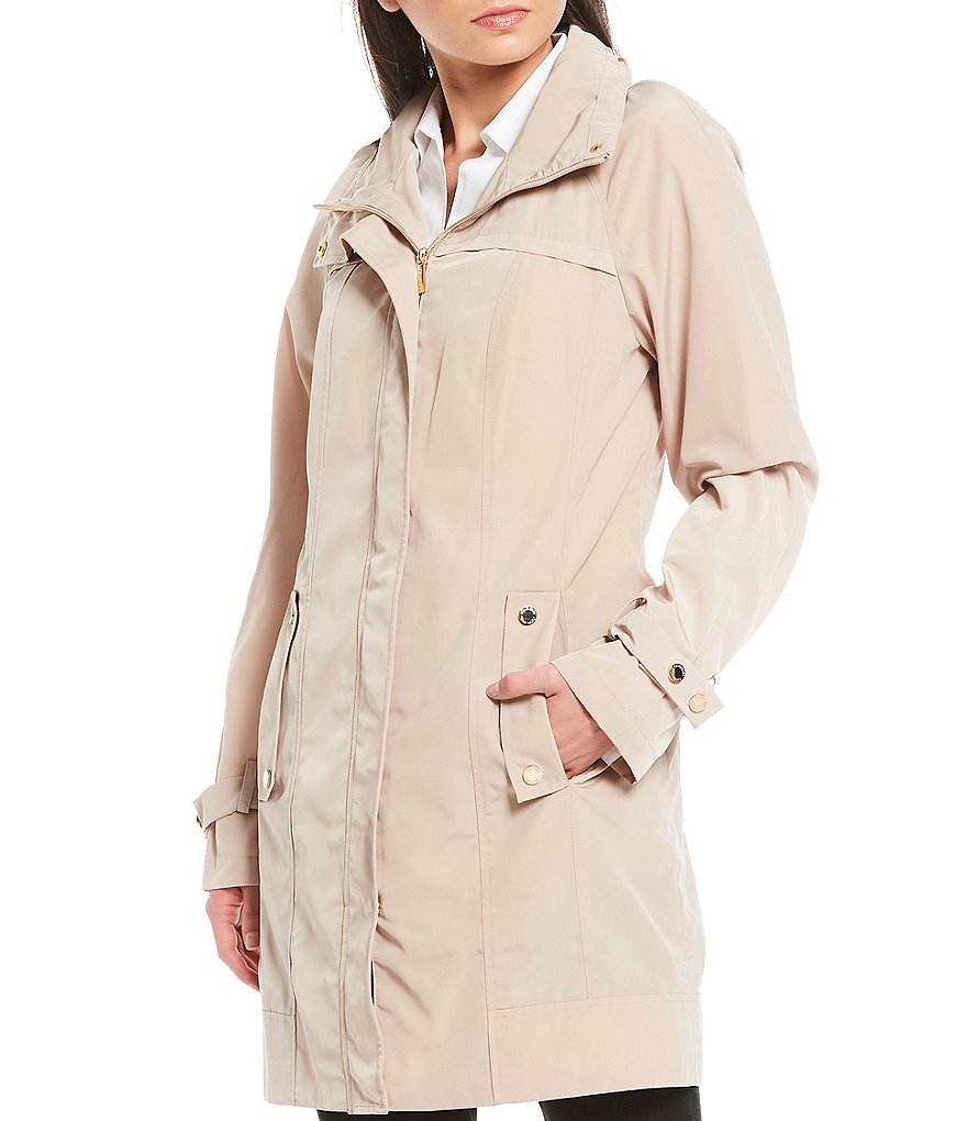 Joules Golightly Gold Bee Print Waterproof Packaway Hooded Rain Jacket