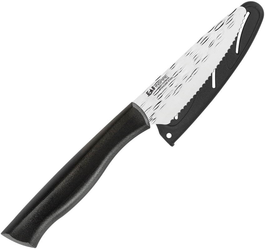 Kershaw AH7076 Black 4" Inspire Citrus Kitchen Knife w/Hammered & Sheath