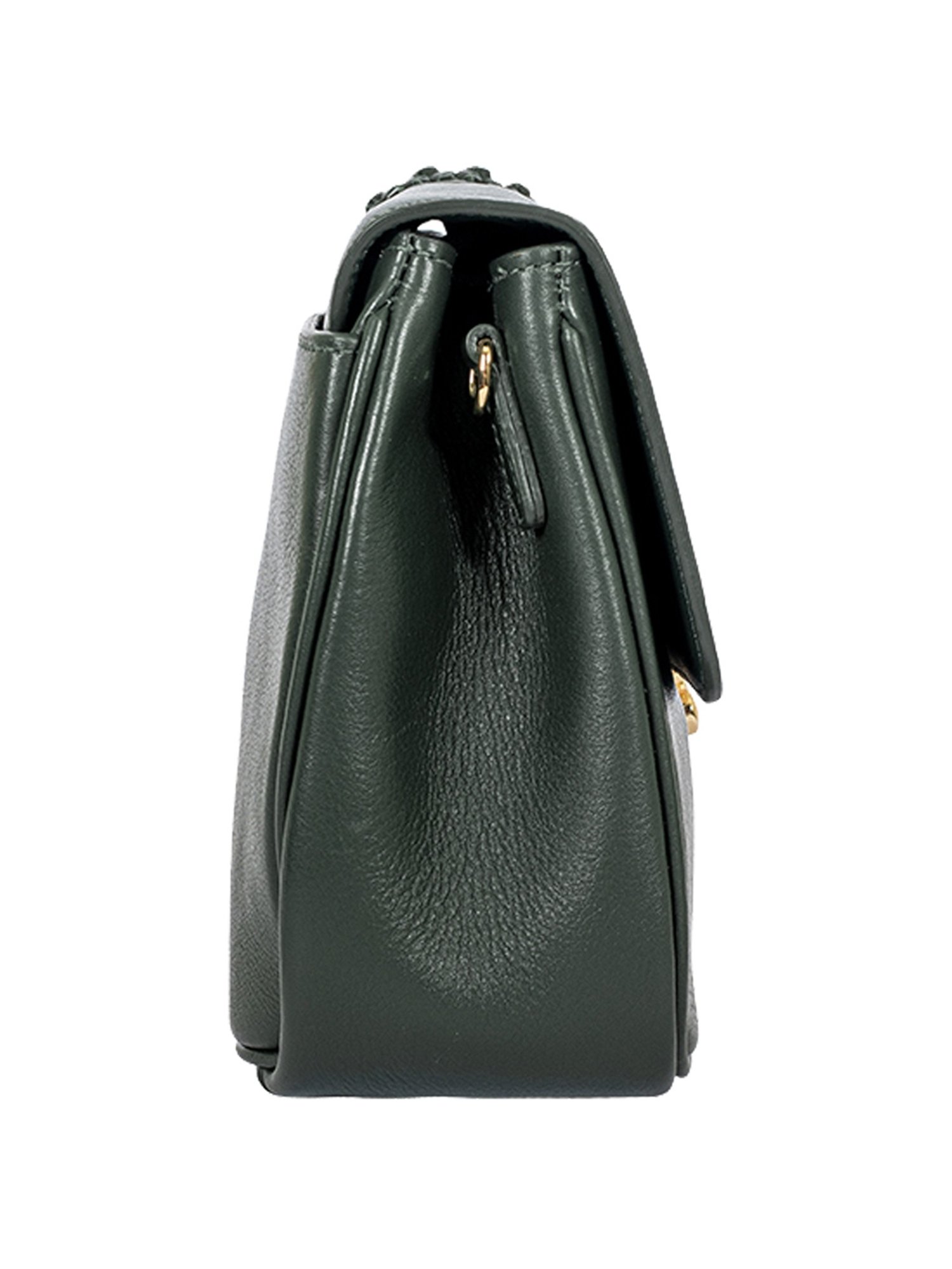 Eske Anika Green Textured Medium Sling Handbag