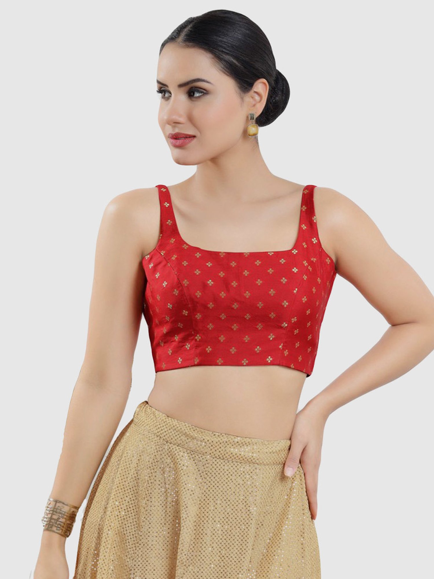 Salwar Studio Red Printed Blouse