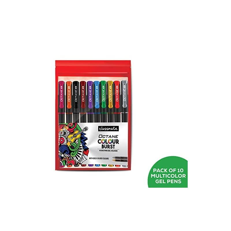 of 10 Classmate Octane Colour Burst Gel Pen