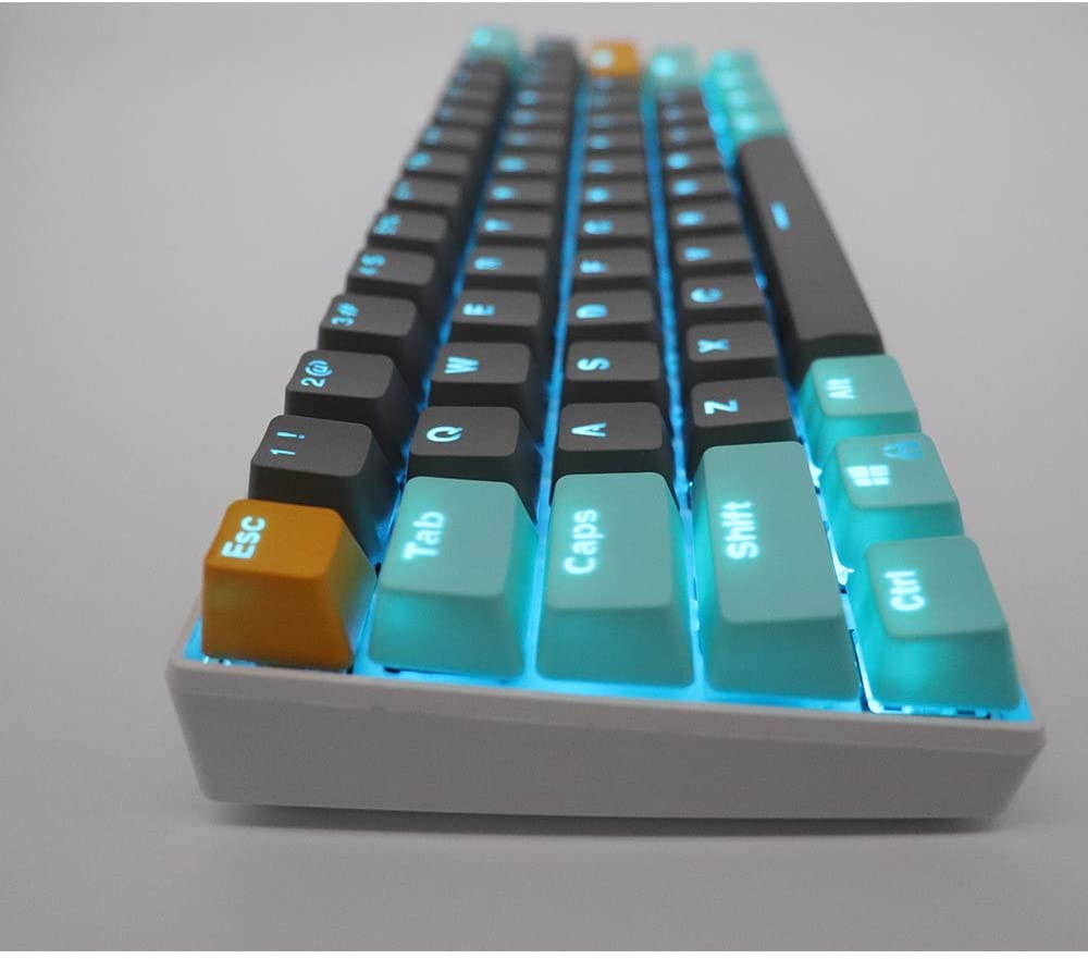 CUUWE 61 PBT Keycaps for 60 Percent Keyboard, Backlit Keycap Set for Mechanical Gaming Keyboard OEM Profile Keycaps with Key Puller for Cherry MX Switches GH60/RK61/GK61/Annie pro 2