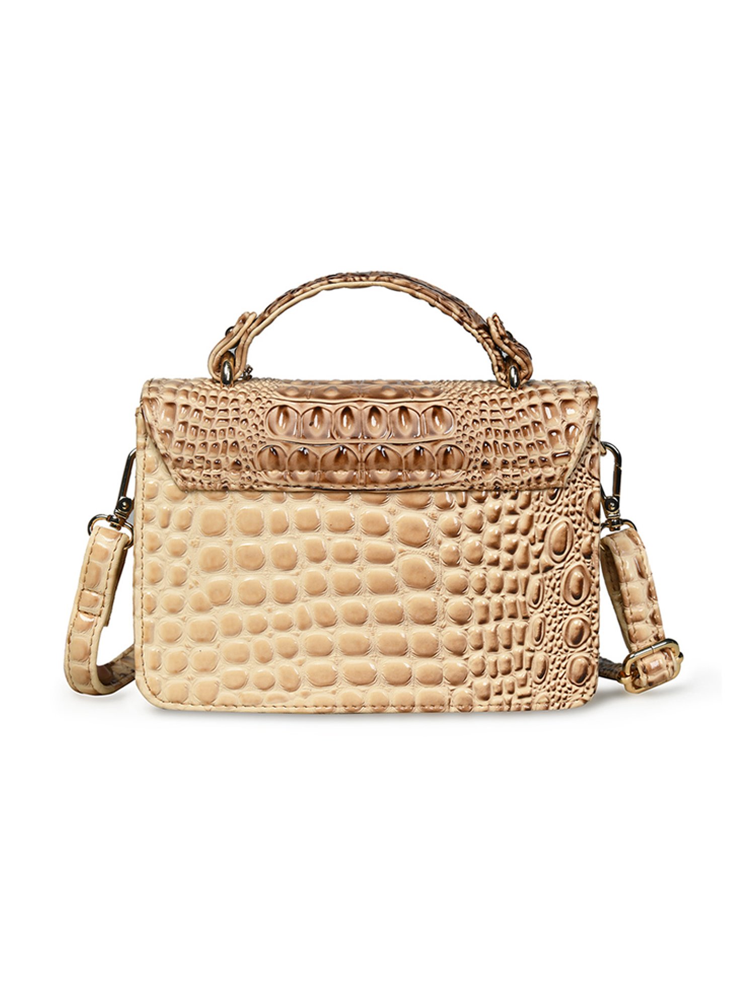 PELLE LUXUR Light Brown Animal Effect Small Cross Body Bag