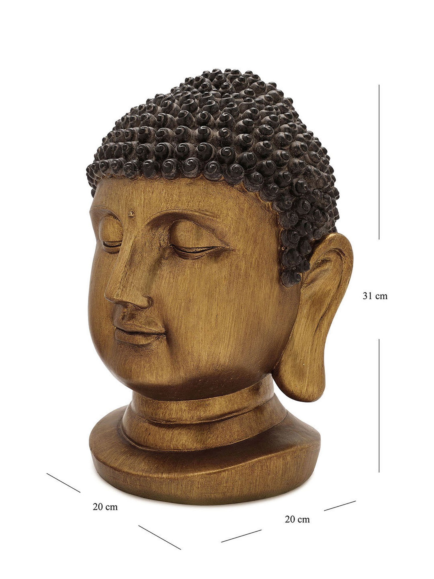 Pure Home and Living Gold Polyresin Textured Sculptures and Figurines