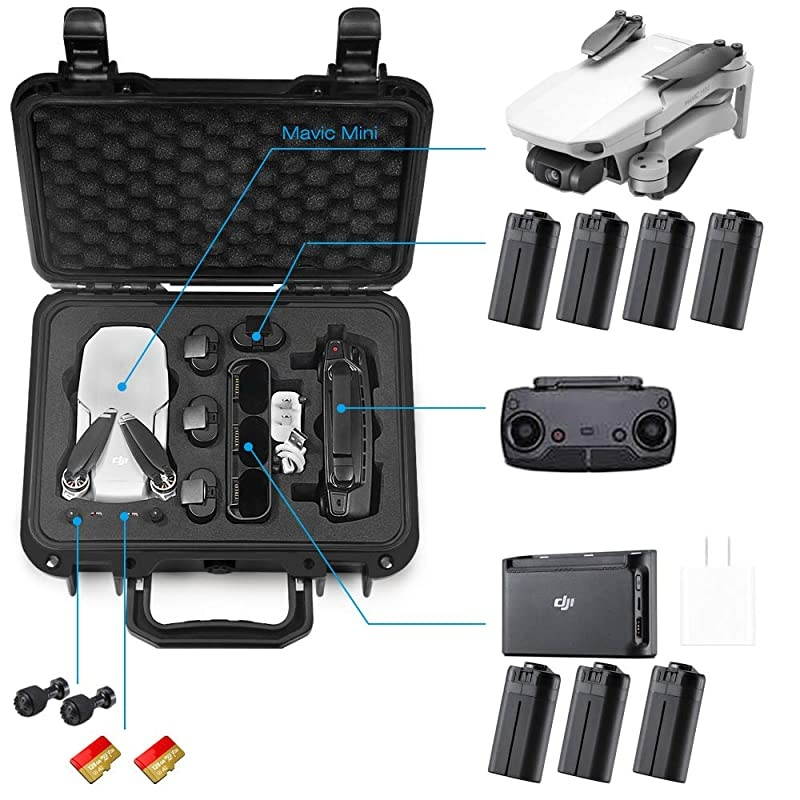 Small Portable Waterproof Hard Case Compatible with DJI Mavic Mini 1 Drone and Accessories?NOT Include Drone and Accessories,Not Suitable for Mavic Mini 2 Drone?