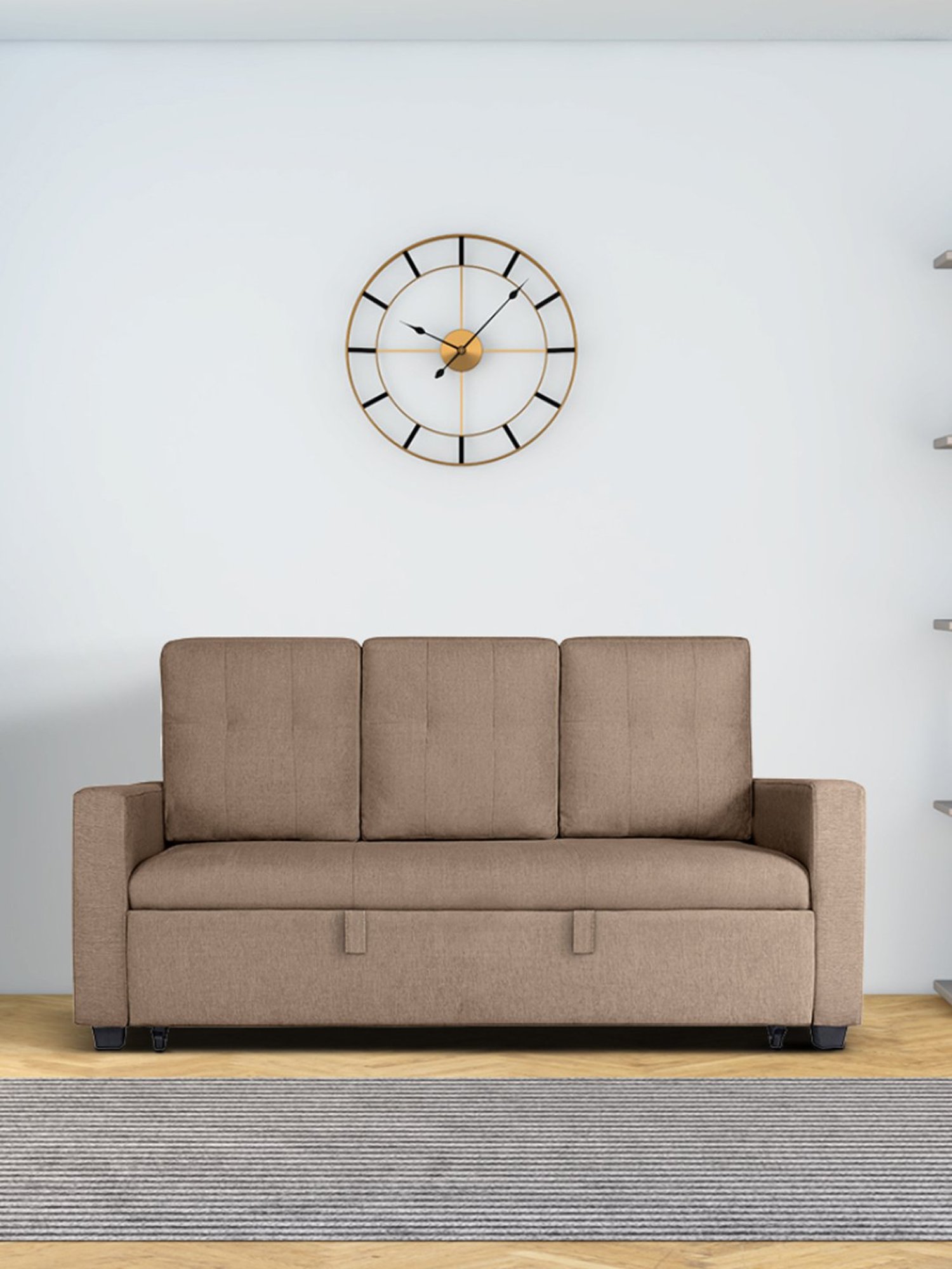 Queen Brady Convertible Sofa with Storage Gray - Serta