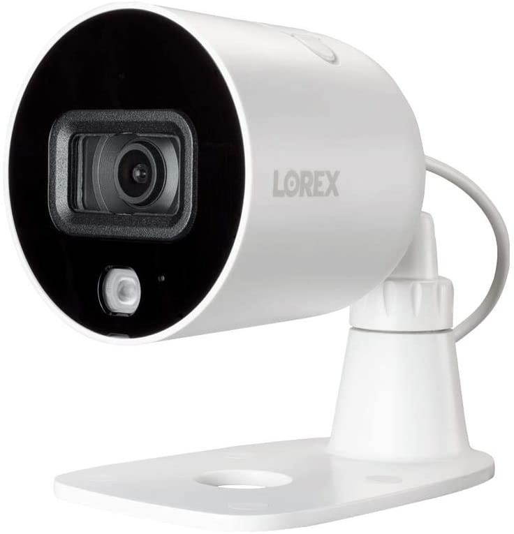 Lorex W282CAD Indoor/Outdoor 1080p Wi-Fi Bullet Camera with Smart Deterrence and Color Night Vision, 129 Field of View, Audio, 32GB microSD Card Included, Compatible with Lorex Home Center (White)