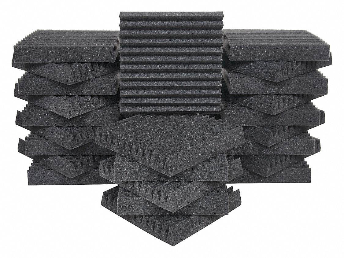 Auralex 2" Charcoal StudioFoam 1'x1' Wedges 24 Panel Set WEDGIE-24