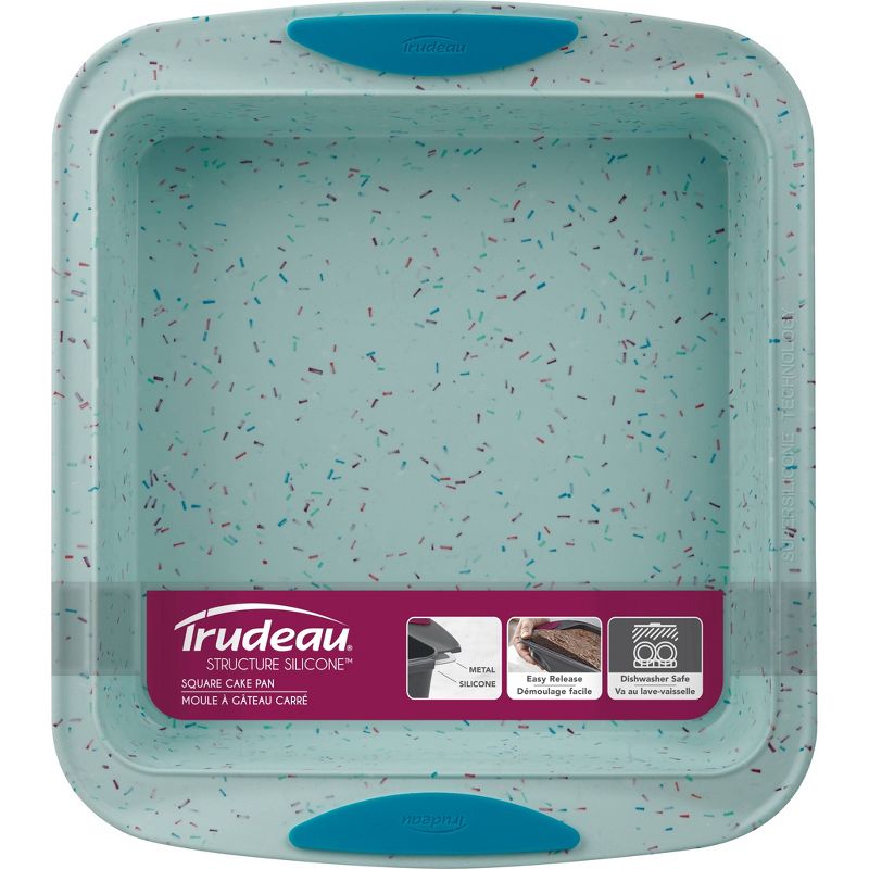 Trudeau Square Cake Pan Confetti Blue 8" x 8"