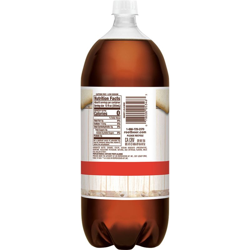 A&W Root Beer Zero Sugar Soda - 2 L Bottle