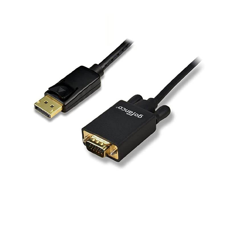 DisplayPort to VGA Cable 6 Feet Gold Plated DP to VGA Adapter Cable Male to Male Converter Cable for DisplayPortEquipped Desktops and Laptops to Connect to VGA Displays Black DPVGA6F