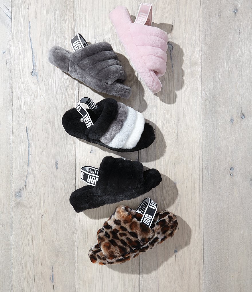 UGG&reg; Logo Fluff Yeah Fur Slides