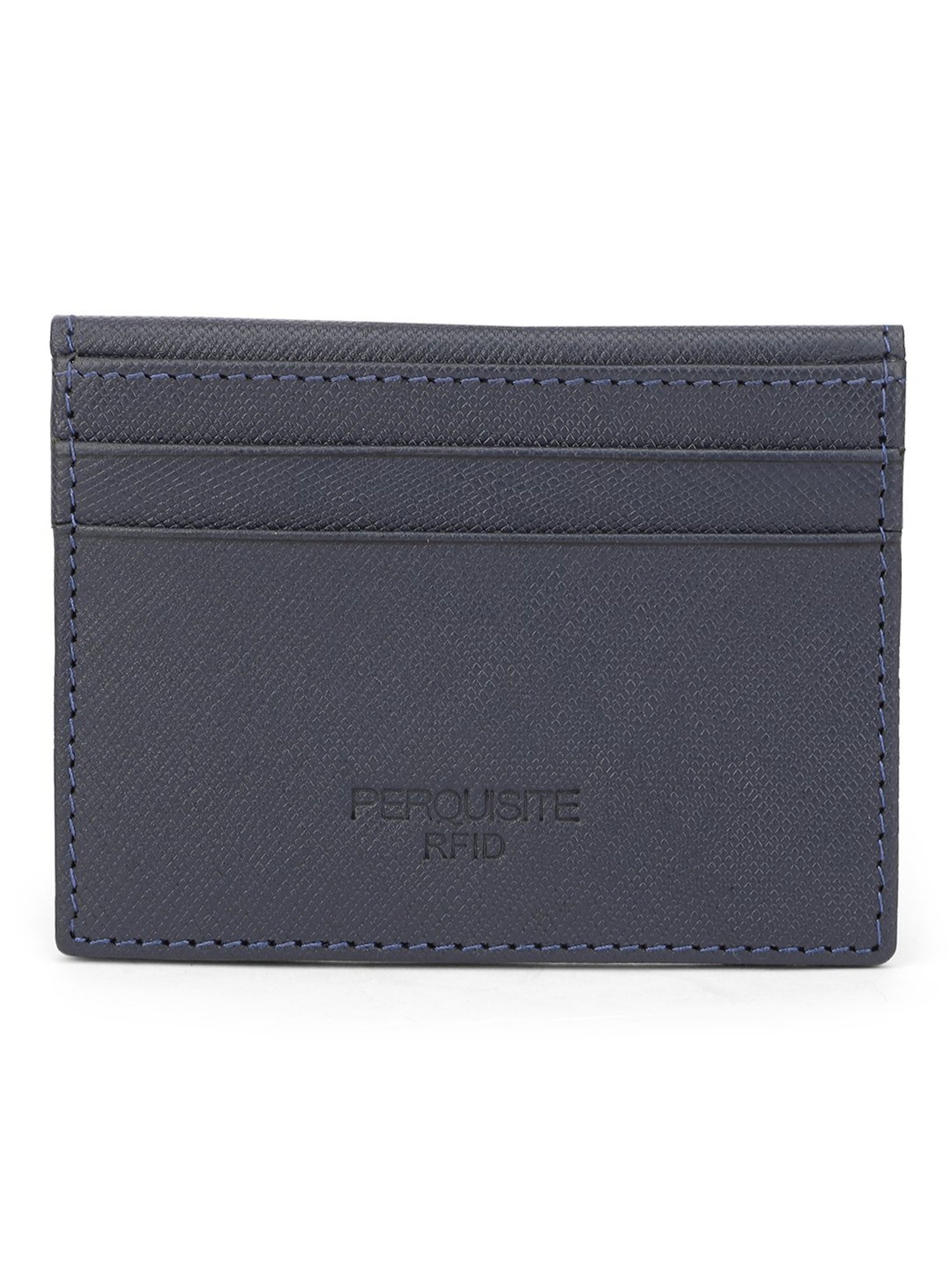 PERQUISITE Navy Casual Leather Bi-Fold Wallet for men