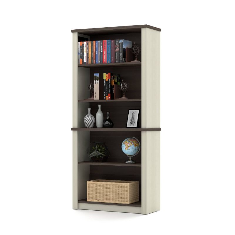 66.8" Prestige + Modular Bookshelf White Chocolate/Antigua - Bestar
