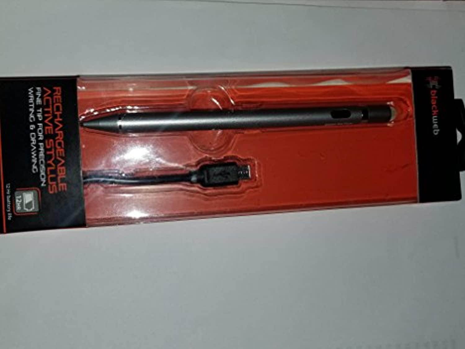 black web rechargeable active stylus fine tip for precision writing and drawing