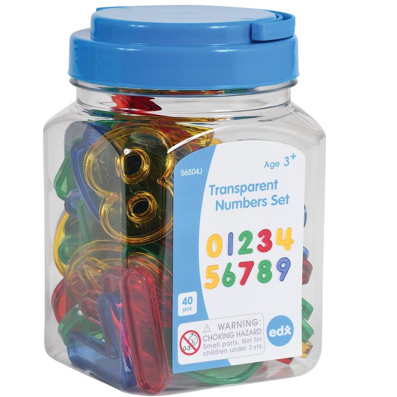 Edx Education Transparent Numbers Set - Set of 40