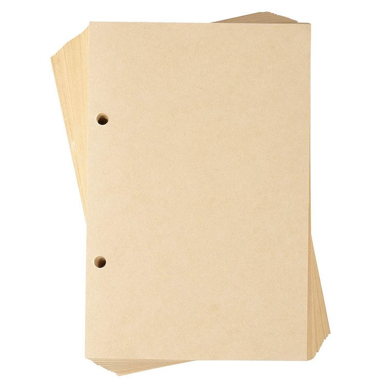 Paper Junkie 200 Sheets 2-Hole Loose Blank Kraft Filler Paper for 5 x 7 Journals & Diaries, 6.75 x 4.5 in