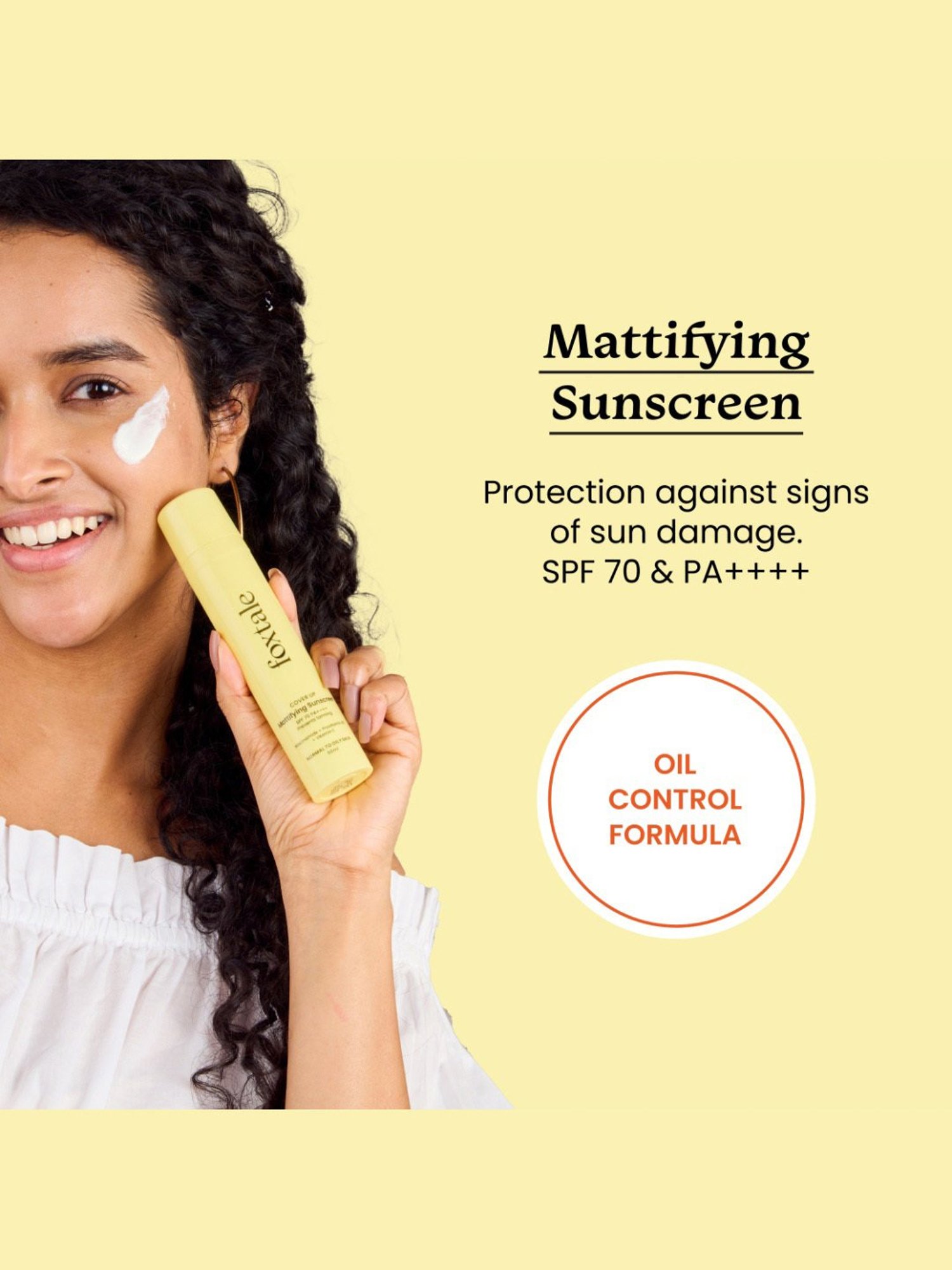 Foxtale Cover Up Mattifying Sunscreen SPF 70 PA++++ - 50 ml