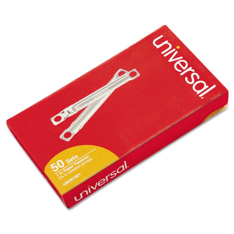 Universal Complete Two-Piece Paper File Fasteners, One Inch Capacity, 50/Box (81001)