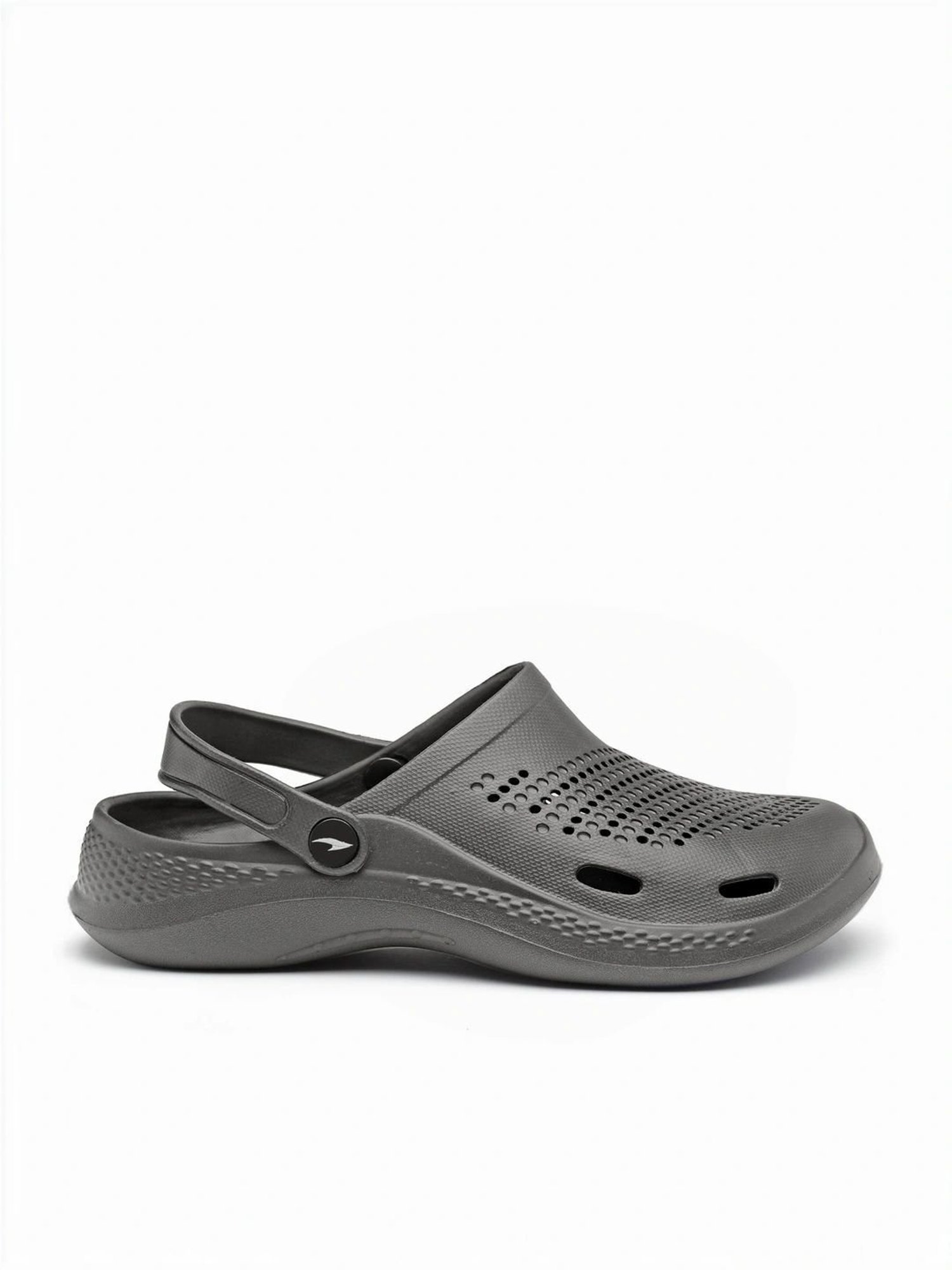 Asian Men's Smoke Grey Back Strap Clogs