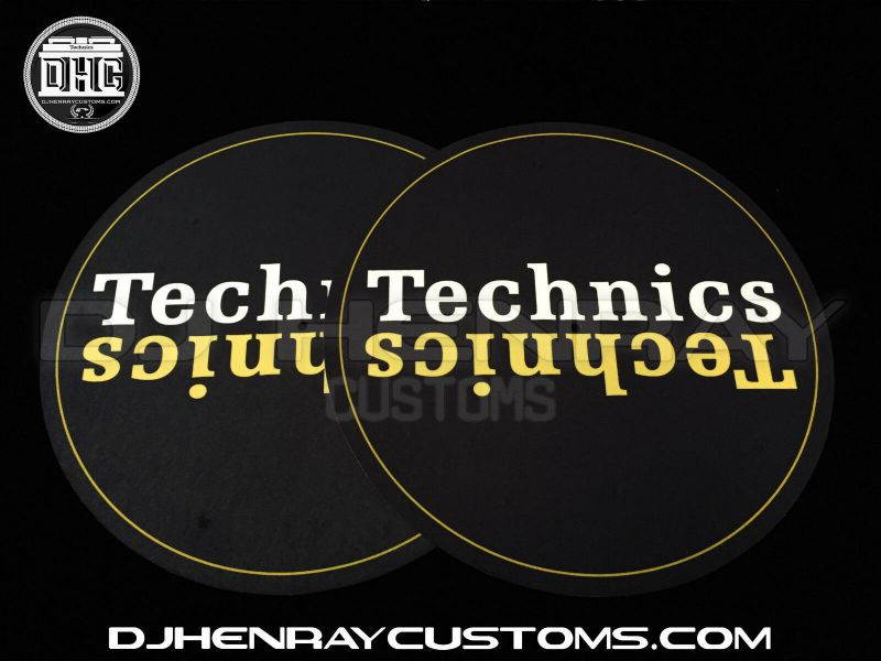 Technics Black, Gold & White Dj Slipmats sl1200mk2 mk5 m3d m5g or any turntable