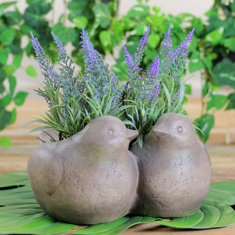 Allstate Floral 8.75" Weathered Dove Outdoor Garden Planter - Brown