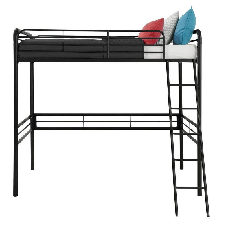 Twin Metal Loft Bed Black - Room & Joy