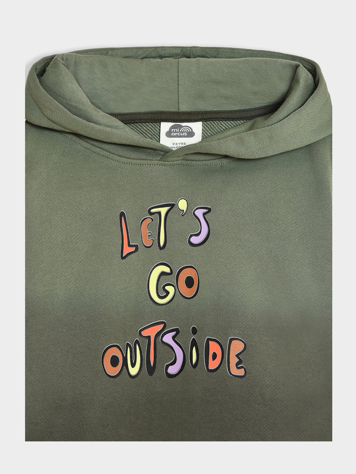 MiArcus Boys Green Graphic Print Full Sleeves Hoodie